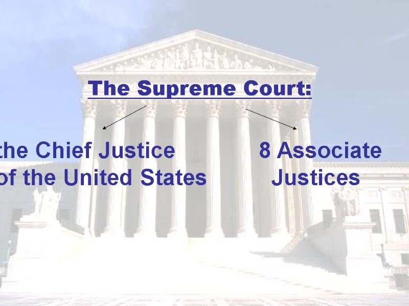 The Supreme Court:   the Chief Justice      